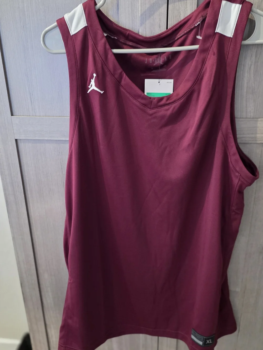 Jordan Mens's Maroon Sleeveless Performance Jersey with White Accents